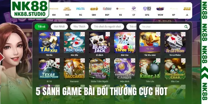 5 sảnh game bài đổi thưởng cực hot