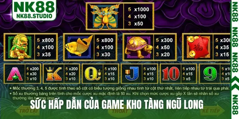 Sức hấp dẫn của game Kho Tàng Ngũ Long